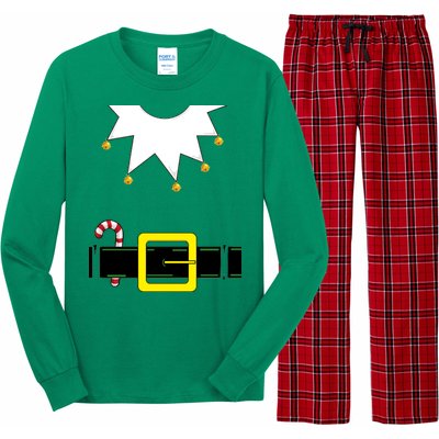 Elf Costume With Candy Cane Long Sleeve Pajama Set