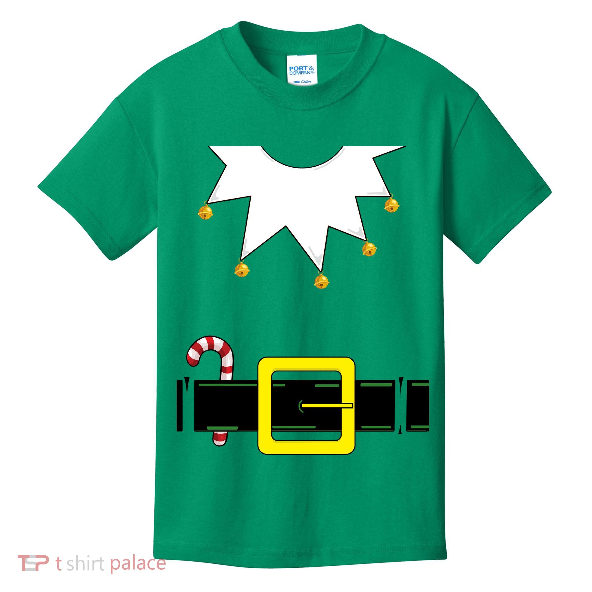 Elf Costume With Candy Cane Kids T-Shirt