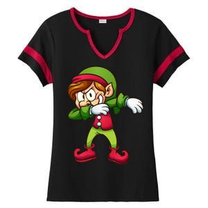 Elf Dabbing Ladies Halftime Notch Neck Tee