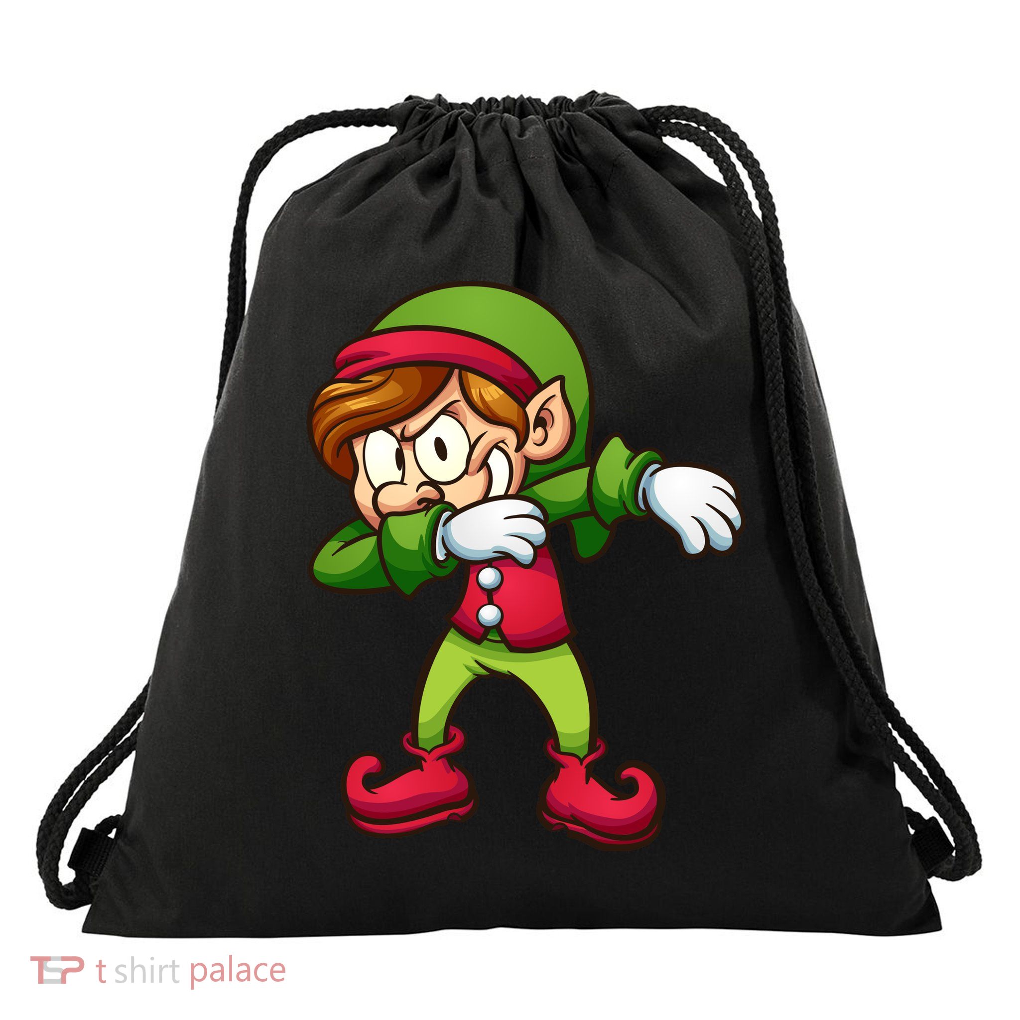 Elf Dabbing Drawstring Bag