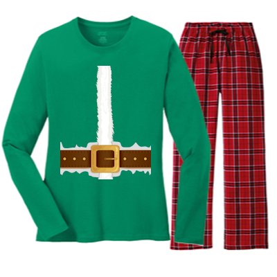 Elf Santa Suit Top Women's Long Sleeve Flannel Pajama Set 