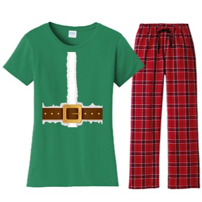 Elf Santa Suit Top Women's Flannel Pajama Set