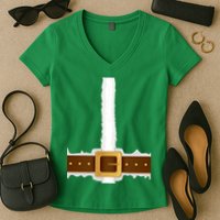 Elf Santa Suit Top Women's V-Neck T-Shirt