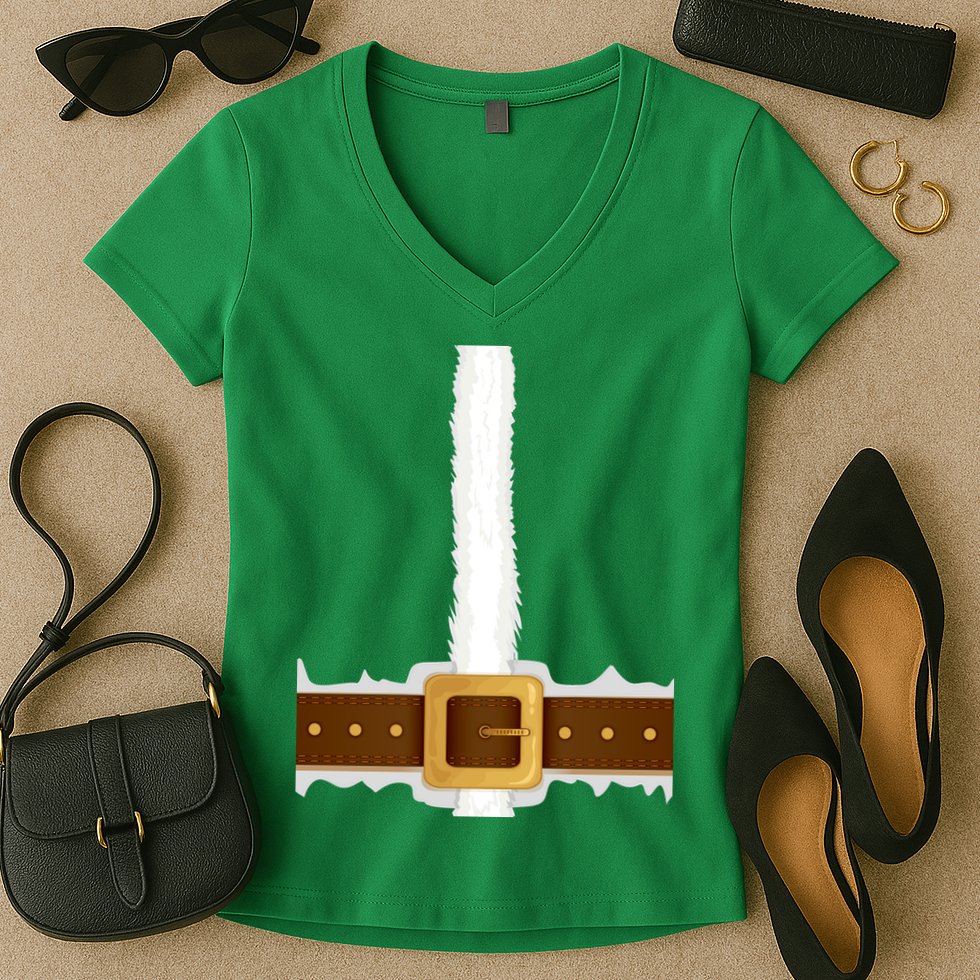 Elf Santa Suit Top Women's V-Neck T-Shirt