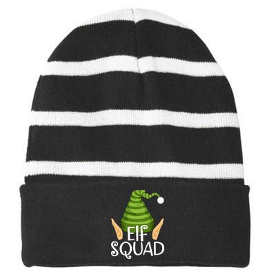 Elf Squad Christmas Striped Beanie with Solid Band