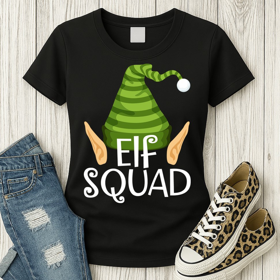 Elf Squad Christmas Womens T-Shirt