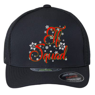 Elf Squad Funny Christmas Elf Flexfit Unipanel Trucker Cap