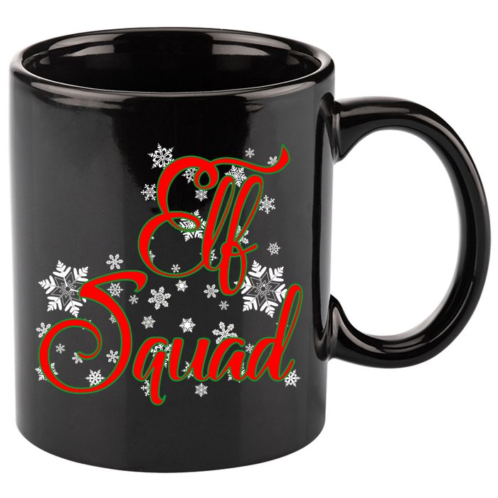 Elf Squad Funny Christmas Elf 11oz C Handle Ceramic Mug