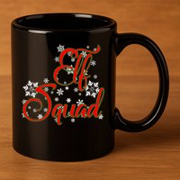 Elf Squad Funny Christmas Elf 11oz C Handle Ceramic Mug