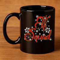 Elf Squad Funny Christmas Elf 11oz C Handle Ceramic Mug