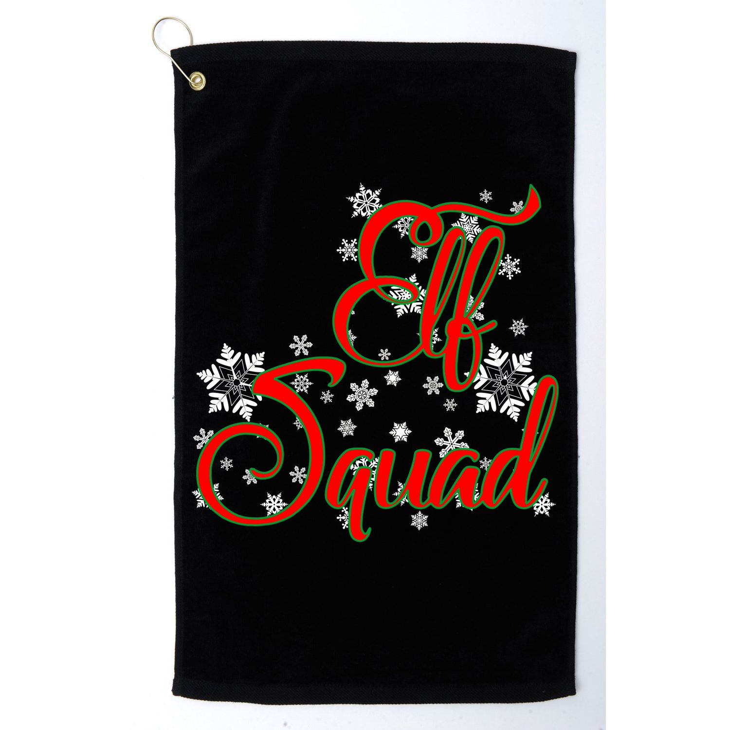 Elf Squad Funny Christmas Elf Golf Towel