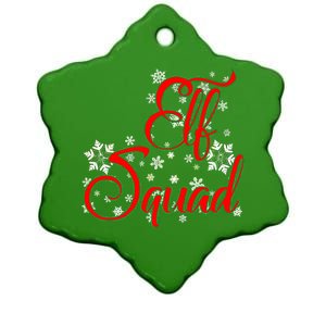 Elf Squad Funny Christmas Elf Ceramic Star Ornament