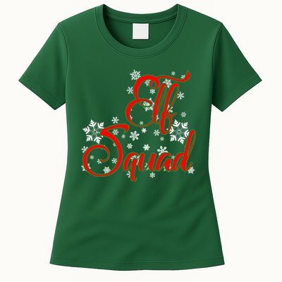 Elf Squad Funny Christmas Elf Womens T-Shirt