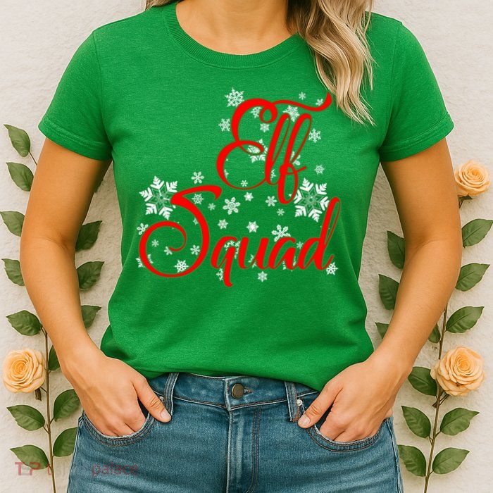 Elf Squad Funny Christmas Elf Womens T-Shirt