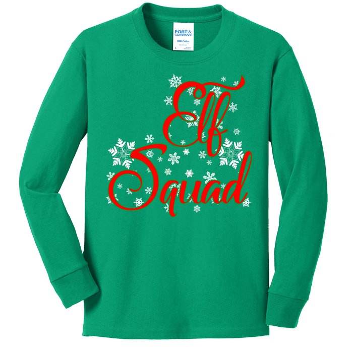 Elf Squad Funny Christmas Elf Kids Long Sleeve Shirt