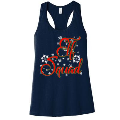 Elf Squad Funny Christmas Elf Women's Racerback Tank