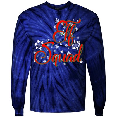 Elf Squad Funny Christmas Elf Tie-Dye Long Sleeve Shirt