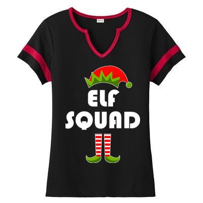 Elf Squad Funny Christmas Elves Ladies Halftime Notch Neck Tee