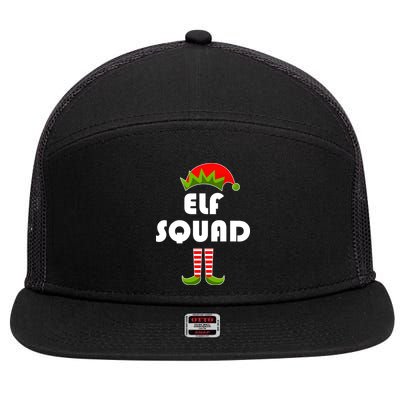 Elf Squad Funny Christmas Elves 7 Panel Mesh Trucker Snapback Hat