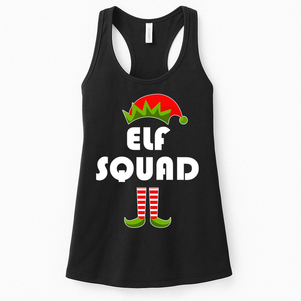 Elf Squad Funny Christmas Elves Womens Tank Top