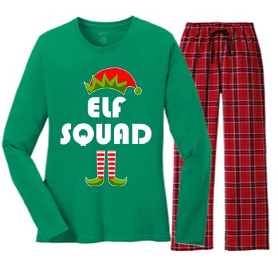 Elf Squad Funny Christmas Elves Women's Long Sleeve Flannel Pajama Set 