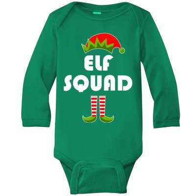 Elf Squad Funny Christmas Elves Baby Long Sleeve Bodysuit