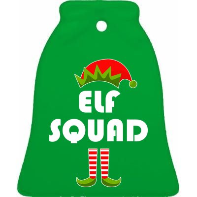 Elf Squad Funny Christmas Elves Ceramic Bell Ornament