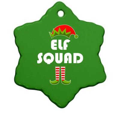 Elf Squad Funny Christmas Elves Ceramic Star Ornament