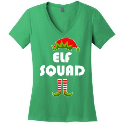 Elf Squad Funny Christmas Elves Women's V-Neck T-Shirt
