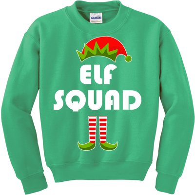 Elf Squad Funny Christmas Elves Kids Sweatshirt