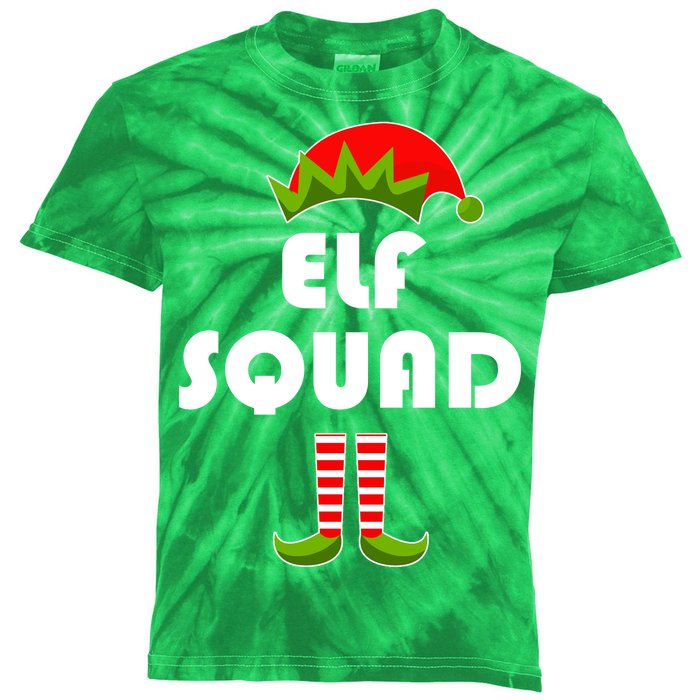 Elf Squad Funny Christmas Elves Kids Tie-Dye T-Shirt