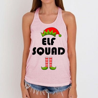 Elf Squad Funny Christmas Elves Women's Knotted Racerback Tank