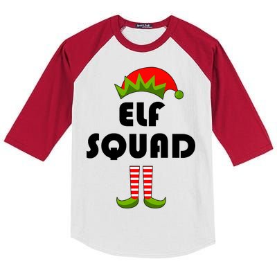 Elf Squad Funny Christmas Elves Kids Colorblock Raglan Jersey