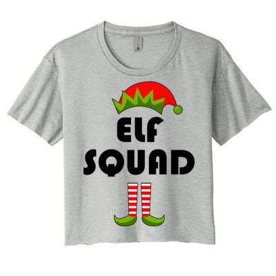 Elf Squad Funny Christmas Elves Women's Crop Top Tee