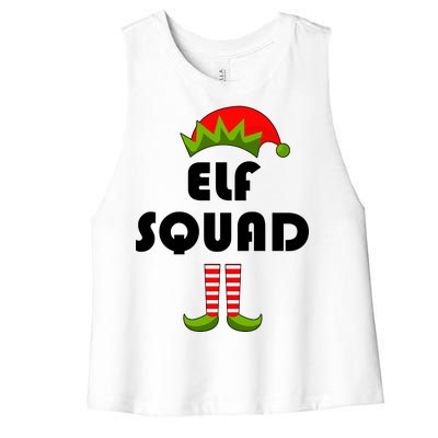 Elf Squad Funny Christmas Elves Women's Racerback Cropped Tank