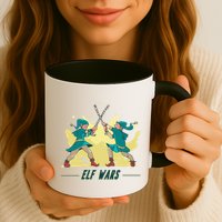 Elf Wars Funny Christmas Mug