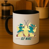 Elf Wars Funny Christmas Mug