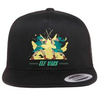 Elf Wars Funny Christmas Flatbill Hat