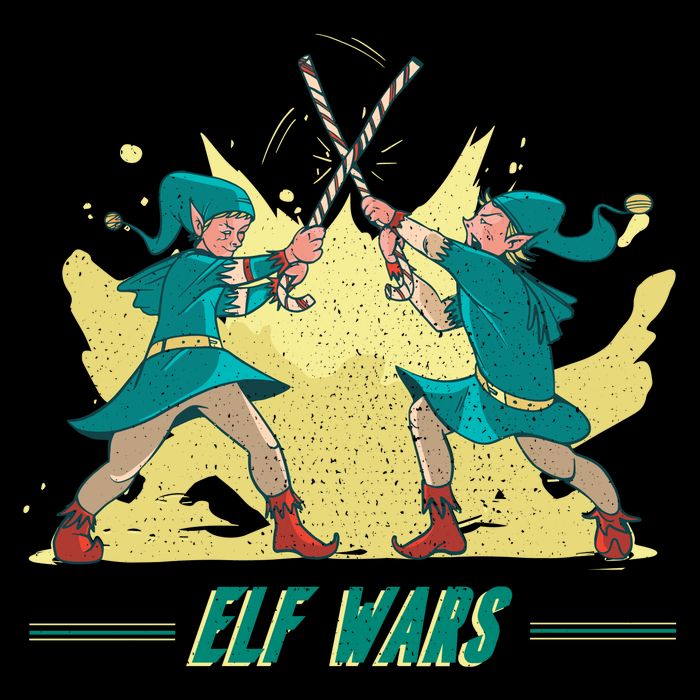 Elf Wars Funny Christmas Flatbill Hat