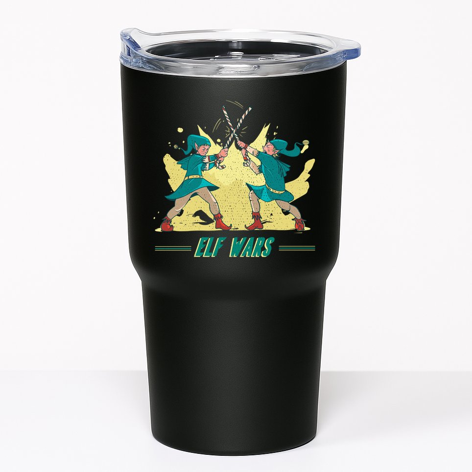 Elf Wars Funny Christmas Tumbler