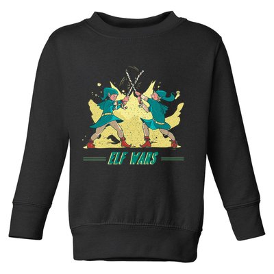 Elf Wars Funny Christmas Toddler Sweatshirt