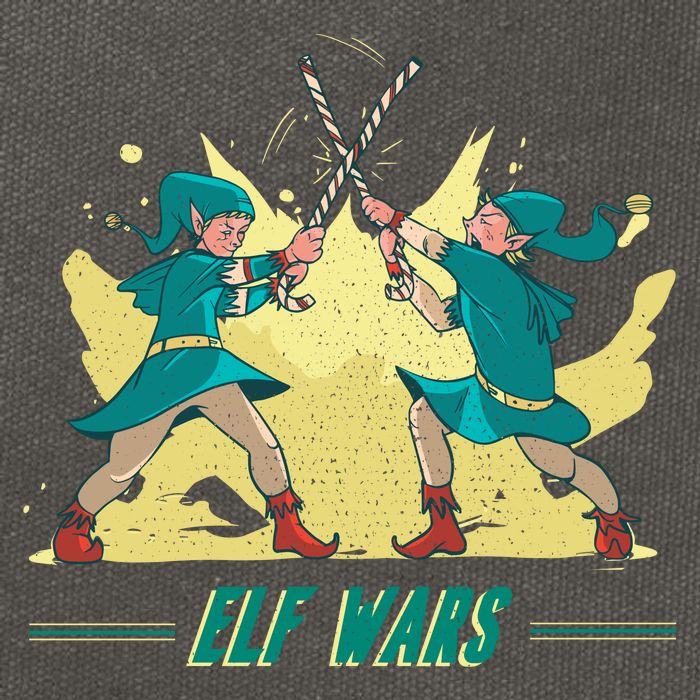 Elf Wars Funny Christmas Cotton Canvas Backpack