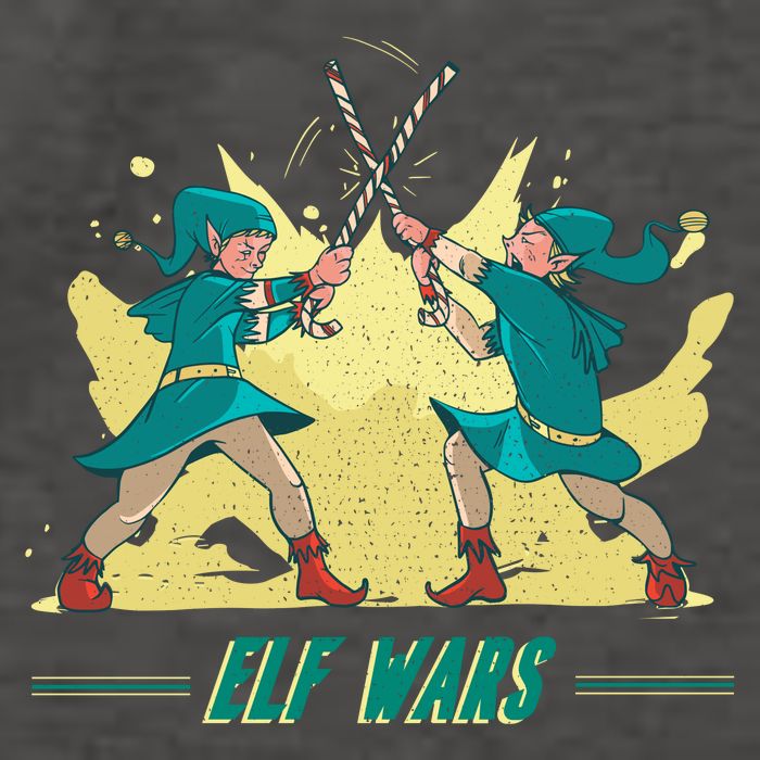 Elf Wars Funny Christmas Vector Backpack