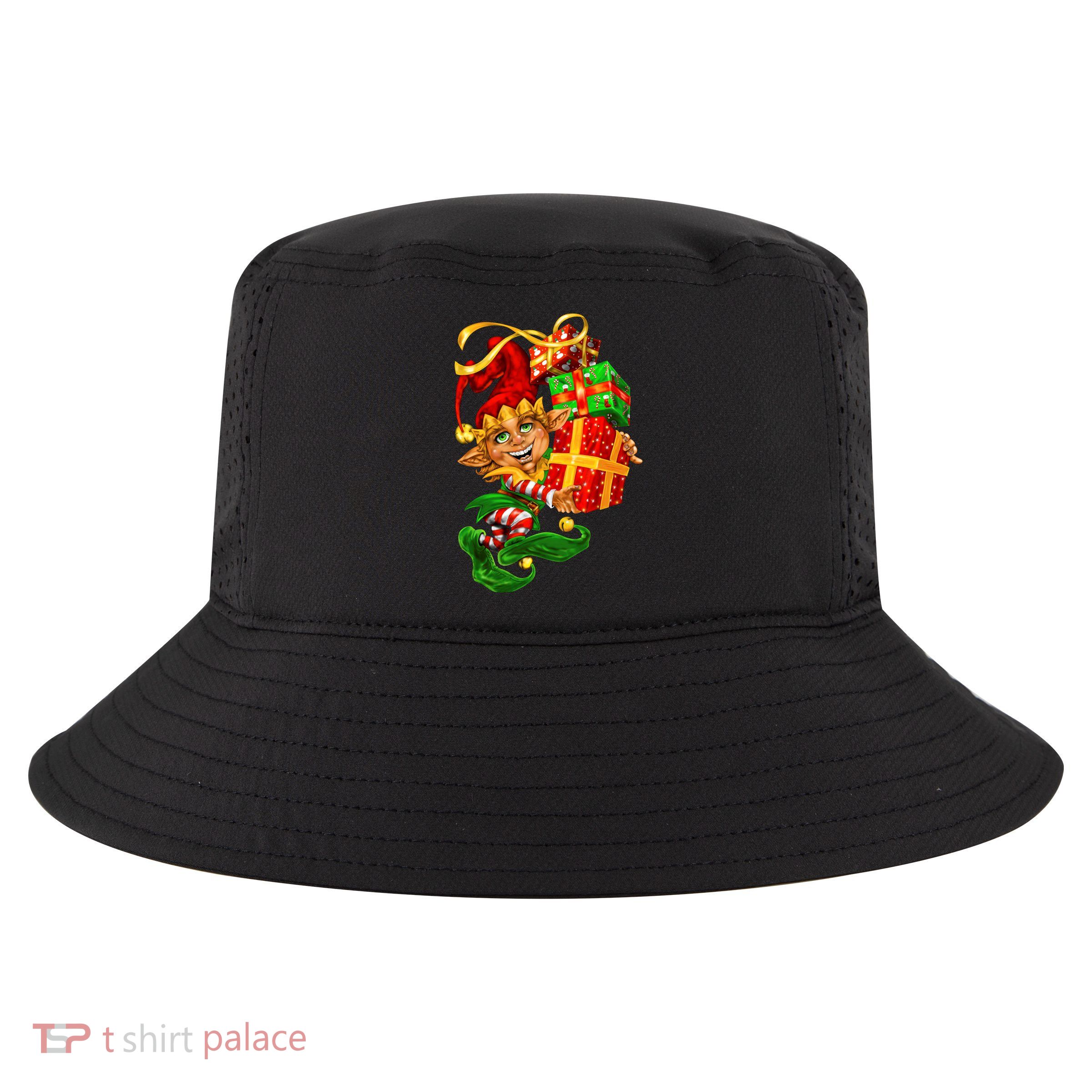Elf With Stack Of Gifts Cool Comfort Performance Bucket Hat