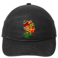 Elf With Stack Of Gifts 7-Panel Snapback Hat