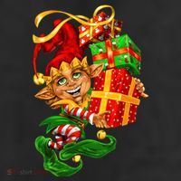 Elf With Stack Of Gifts Adult Drive Performance Visor