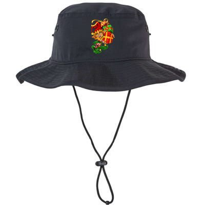 Elf With Stack Of Gifts Bucket Hat