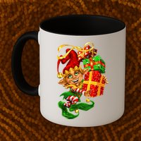 Elf With Stack Of Gifts Mug
