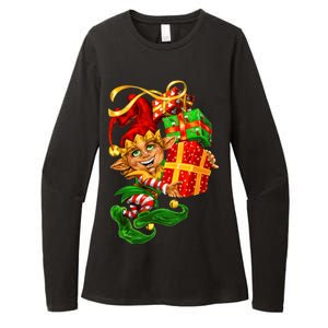 Elf With Stack Of Gifts Womens CVC Long Sleeve Shirt