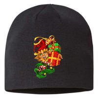 Elf With Stack Of Gifts Sustainable Beanie